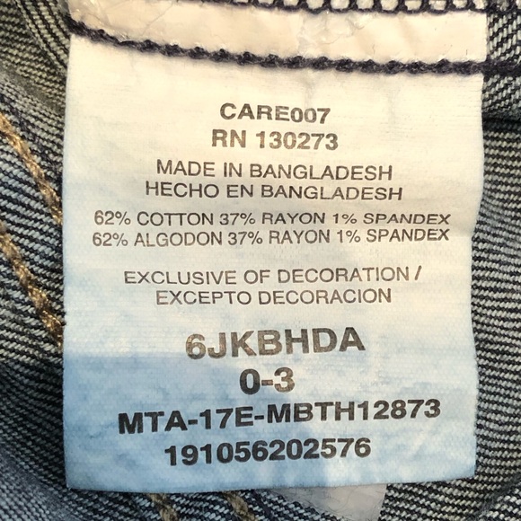 WRANGLER jean jacket sz 0-3m Snaps with spandex for comfort! Adorable - Picture 4 of 5